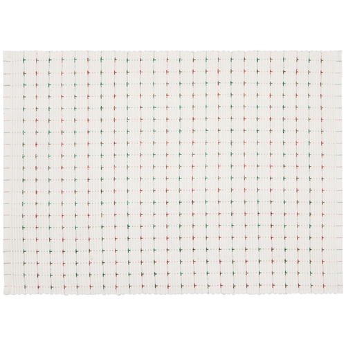 Now Designs Natural Ribbed Placemats, Red & Green (NPM2866D)