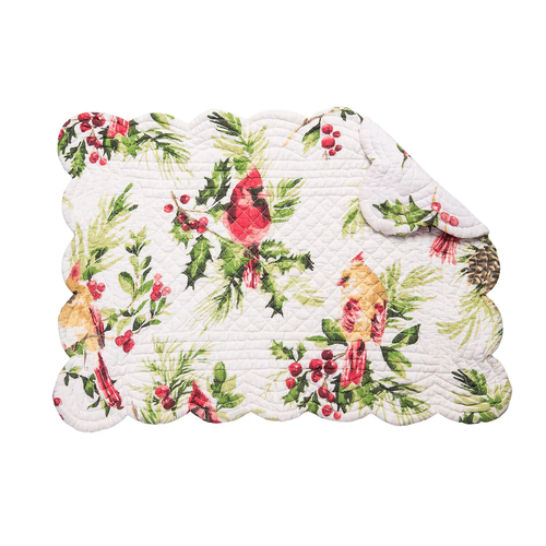 C&F Home Quilted Placemats, Ruby Cardinal - Set of 4 (C862622649)