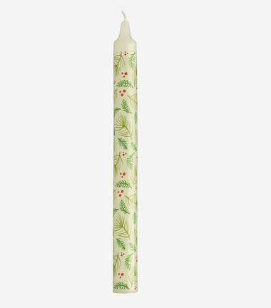 One Hundred 80 Degrees Christmas Taper Candle, Ivory - 10" (NE0494B)