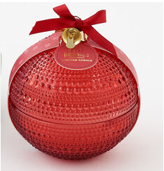 One Hundred 80 Degrees 4.5" Christmas Ball Candle, Red (KS0020B)