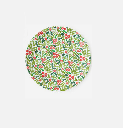 180 Degrees 16" Melamine "Paper" Platter,  Holiday Chalet - Holly (ME0718B)