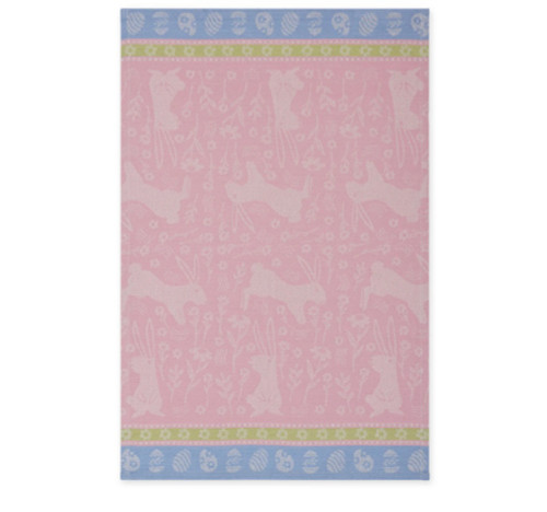 Design Imports Jacquard Dishtowel, Bunny Meadows - Pink (756558-PINK)