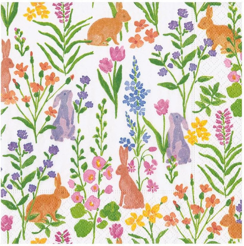 Caspari Paper Luncheon Napkins, Bunny Field - 2 Packs (18530L)