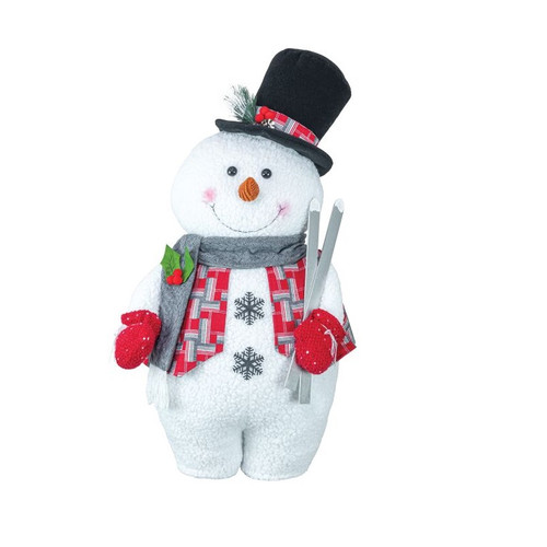 Hanna's Handiworks Stander, Tartan Plump Snowman - Black Hat (15573B)