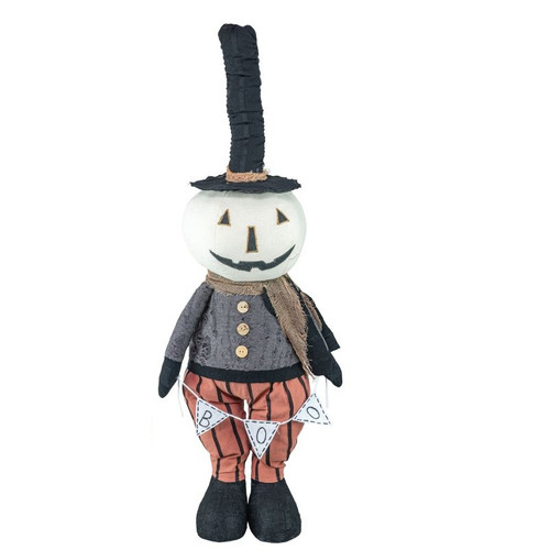 Hanna's Handiworks Stander, Primitive Pumpkin Head - Gray Shirt (55171A)