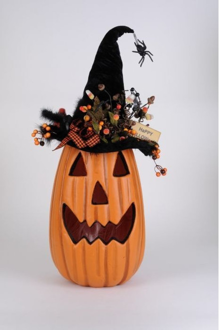 Karen Didion Lighted Fiber Optic Pumpkin, Tall 31" (HA022) Karen Didion Lighted Fiber Optic Pumpkin, Tall 31" (HA022)