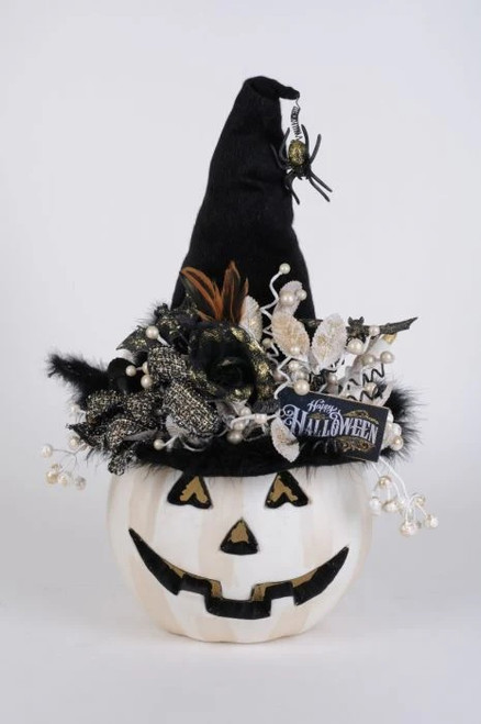 Karen Didion White Fiber Optic Pumpkin, 23"(HA025)