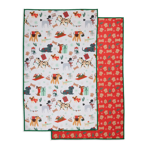 Design Imports Microfiber Dishtowel, Holiday Pups (757216)