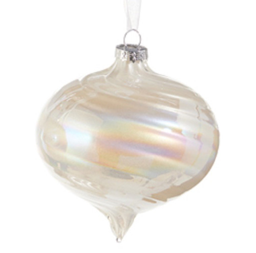 Raz Imports Pearlescent Glass Ornament, Onion Shape (4522897B)