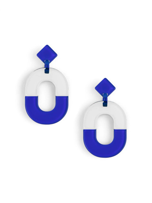 Zenzii Earrings, Game Day - Cobalt/White (E3205CWC)