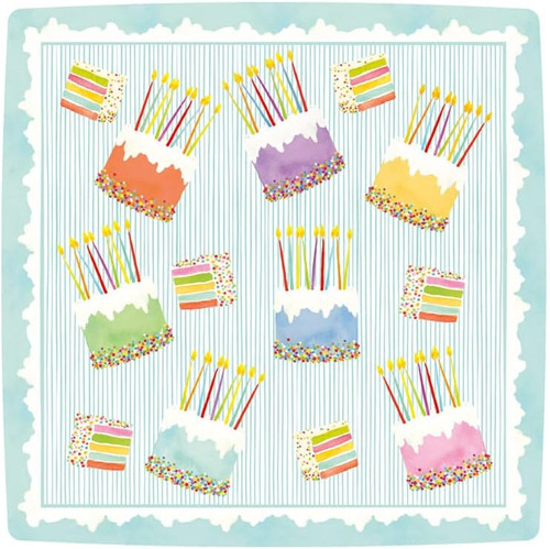 Caspari Square Paper Salad/Dessert Plates, Cake Frosting - 2 Packs (18860SP)