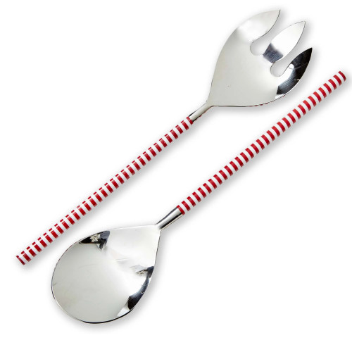 TAG Serving Utensils, Red & White Stripe - Set of 2  (G20629)
