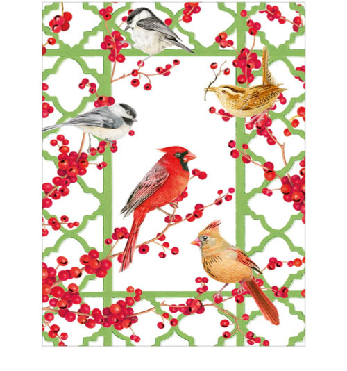 Caspari Boxed Christmas Cards, Winter Birds & Berries - Box of 15 cards & envelopes (105206) Caspari Boxed Christmas Cards, Winter Birds & Berries - Box of 15 cards & envelopes (105206)