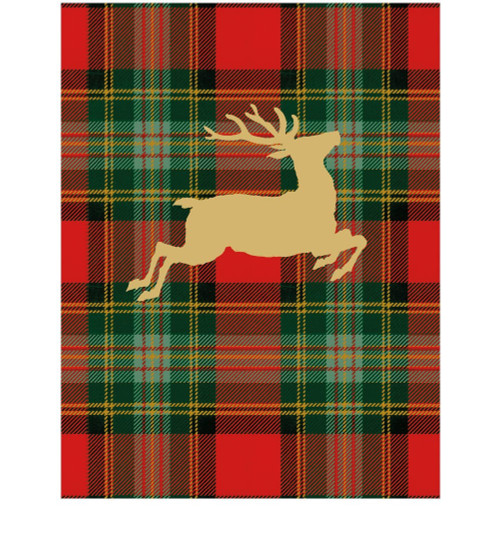 Caspari Tartan Foil Boxed Christmas Cards, Reindeer- Box of 10 cards & envelopes (105219) Caspari Tartan Foil Boxed Christmas Cards, Reindeer- Box of 10 cards & envelopes (105219)