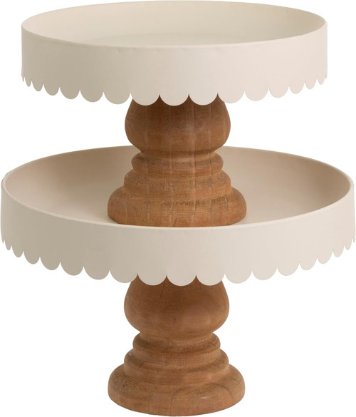 Boston International Cake Stand Set, Scalloped Pedestal - Set of 2(YIL25029) Boston International Cake Stand Set, Scalloped Pedestal - Set of 2(YIL25029)