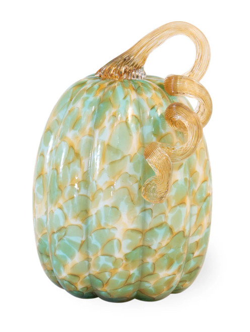 Boston International Glass Pumpkin, Green & Gold (FEI19310) Boston International Glass Pumpkin, Green & Gold (FEI19310)