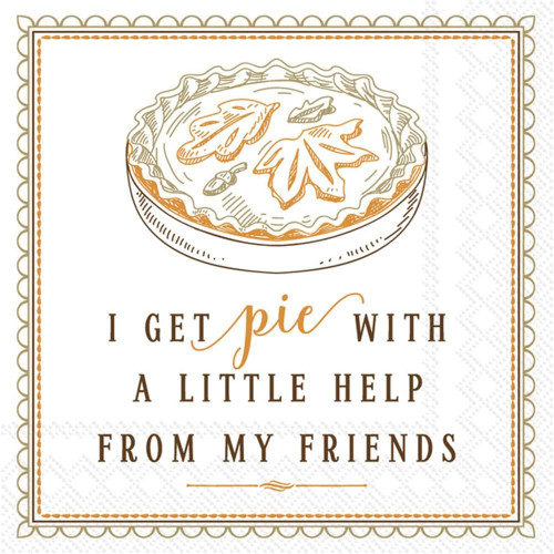 Boston International IHR Paper Beverage Napkins, I Get Pie (C039700)