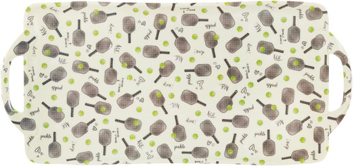 Boston International Large Melamine Serving Tray with Handles, Pickleball (CRH25325)