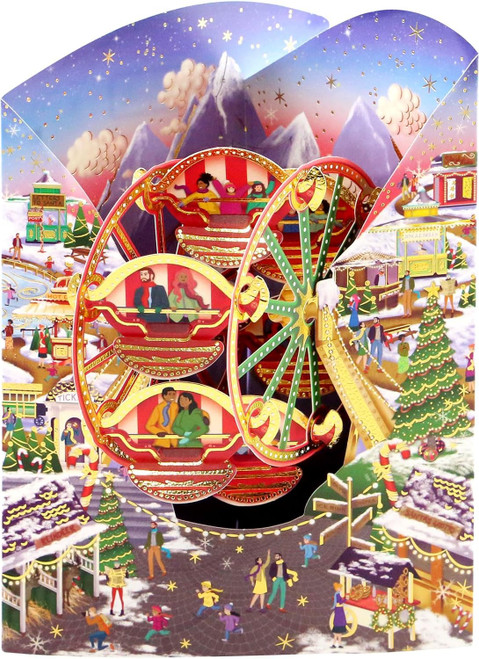 SANTORO Swing Card, Christmas 3D Pop Up Card - Christmas Market (XSC207)