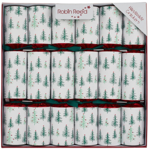 Robin Reed 12" Christmas Crackers, Green Pine Trees  - Box of 6 (62506) Robin Reed 12" Christmas Crackers, Green Pine Trees  - Box of 6 (62506)