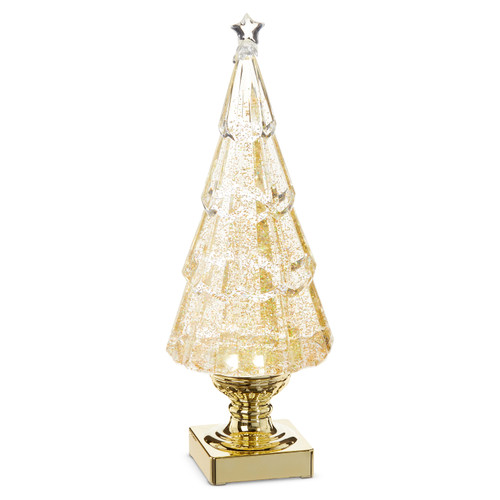 Raz Imports Lighted Tree, Gold Swirling Glitter - 14" (4219195)
