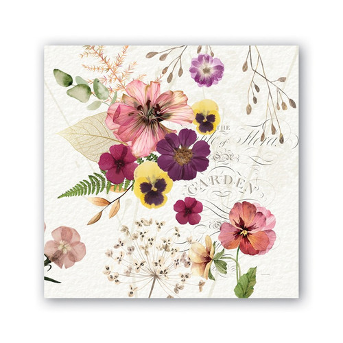 Michel Design Works Paper Beverage Napkins, Pressed Flowers - 2 Packs (814447)