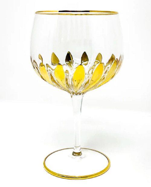 Gage Anniversary Edition 24K Gold Murano Gin/Oversized Wine Glass, 27 oz (PCVA524)