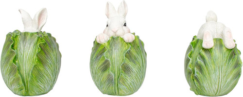 Boston International Easter Figurines, Set of 3, Hiding Bunnies (XAC26024)