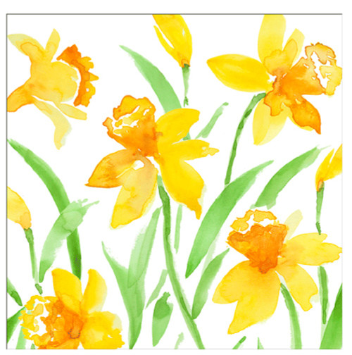 Caspari Paper Beverage Napkins, Spring Herald - 2 Packs (18980C)