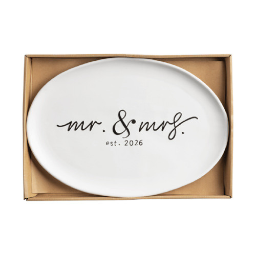 Mud Pie Mr. & Mrs. 2026 Platter (40700912)