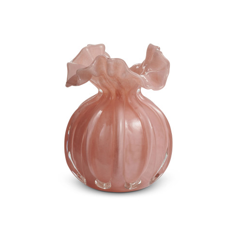 Raz Imports Vase, Pale Pink Ruffle - 4.25" (4670402)