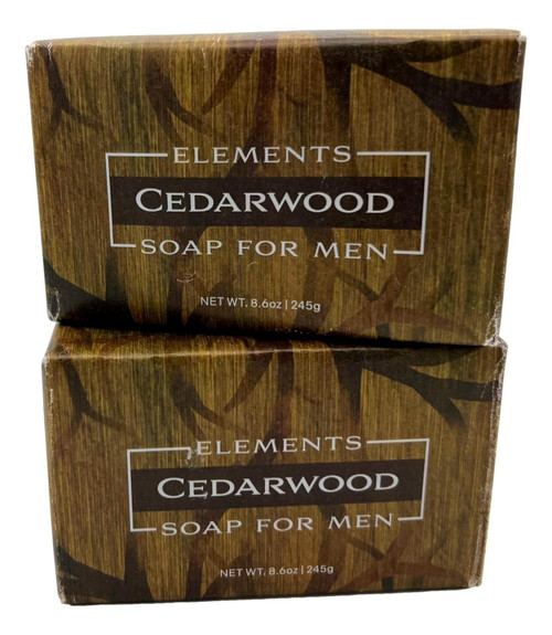 Greenwich Bay Elements Cedarwood Soap for Men, 8.6 oz Bars, Set of 2 (R5P031)