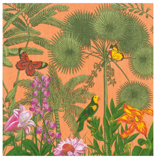 Caspari Paper Luncheon Napkins, Paradise Garden Melon - 2 Packs (18951L)