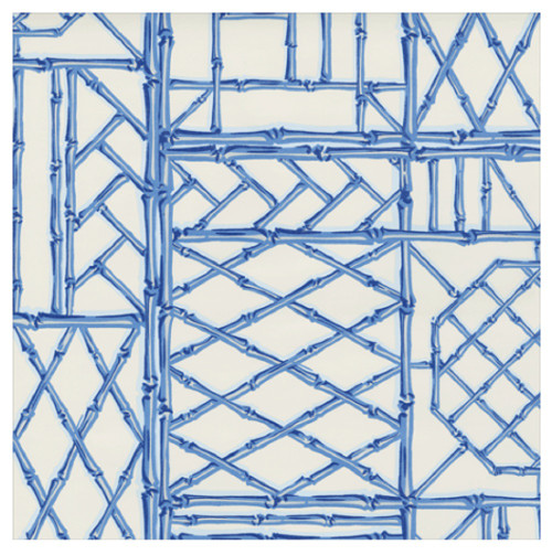 Caspari Gift Wrap Roll, Bamboo Screen China Blue (100834RC)