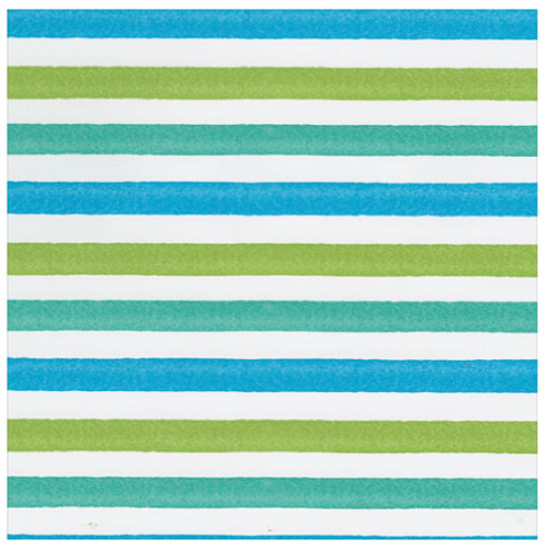 Caspari Gift Wrap Roll, Cafe Stripe Cool (101560RC)