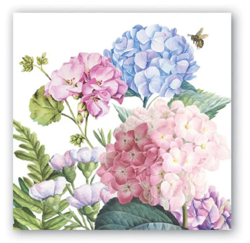 Michel Design Works Paper Beverage Napkins, Wild Hydrangea - 2 Packs (814430)