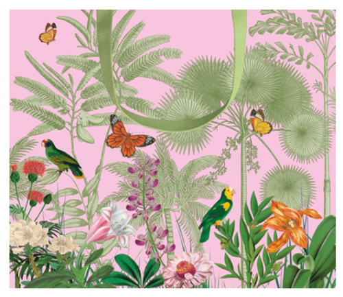 Caspari Large Gift Bag, Paradise Garden Pink (10153B3)