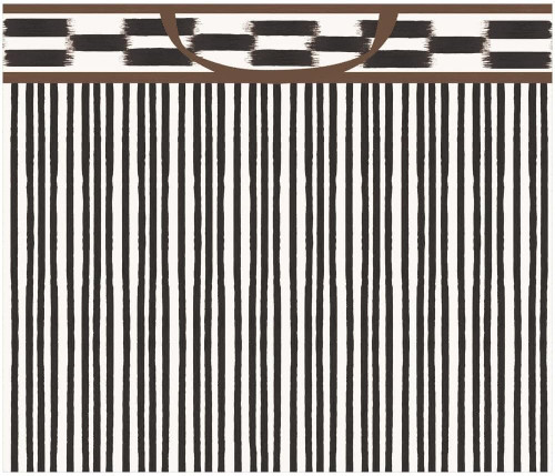 Caspari Large Gift Bag, Boho Stripe Black & Brown (10160B3)