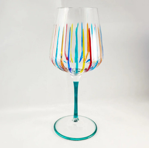 Gage Venetian Timeless Wine Glass, Green Stem (VA721GREEN)