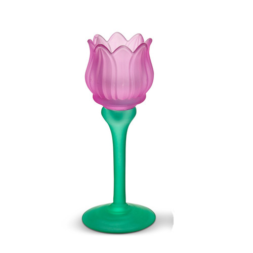 Raz Imports Tulip Votive Candle Holder, Fuchsia - 7.5" (4671298B)