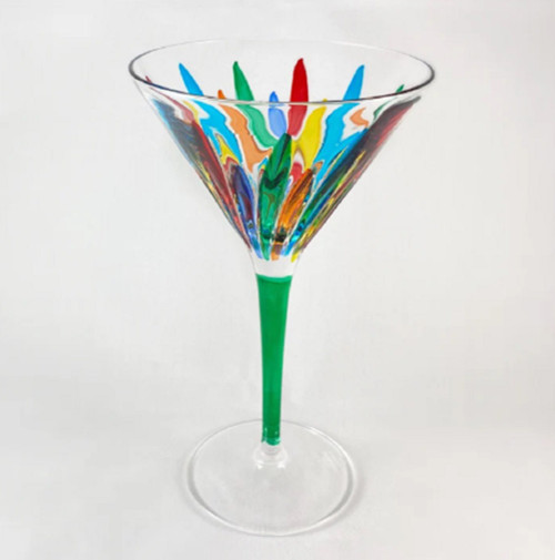 Gage Incanto Martini Glass, Green Stem (VA526GREEN)