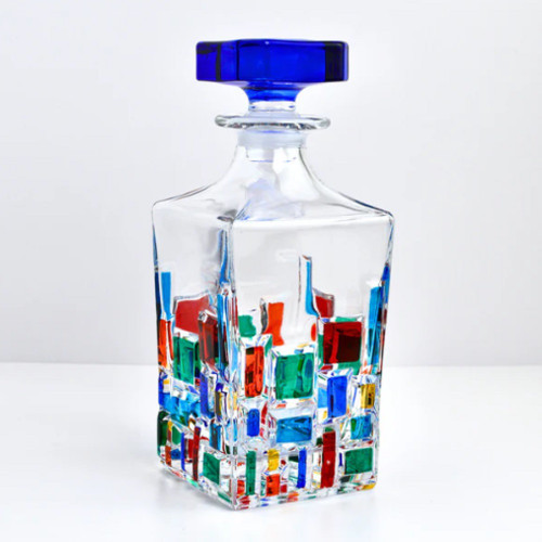 Gage Frank Lloyd Wright Decanter, Multi-color Murano Style (PBO248M)