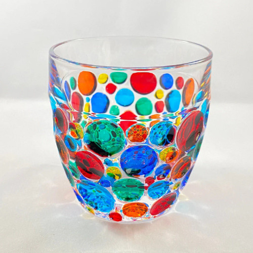 Gage Kaleidoscope Murano Double Old Fashioned Glass, Multi-color (VA600ARC)