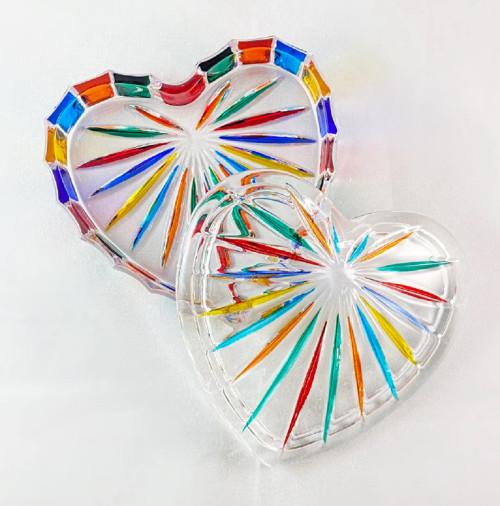 Gage Venetian Crystal Heart Jewelry Box, Colorful Murano Glass (SC536M)