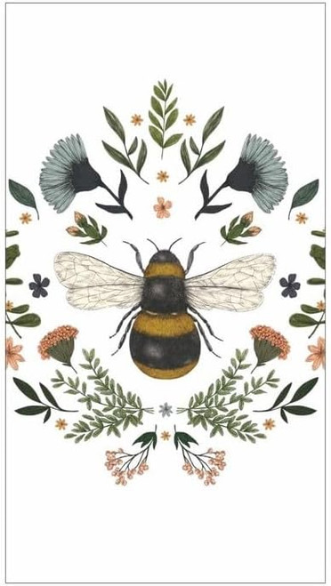 Paperproducts Design Guest Towel Napkins, Secret Bee Floral - 2 Packs (141002213)