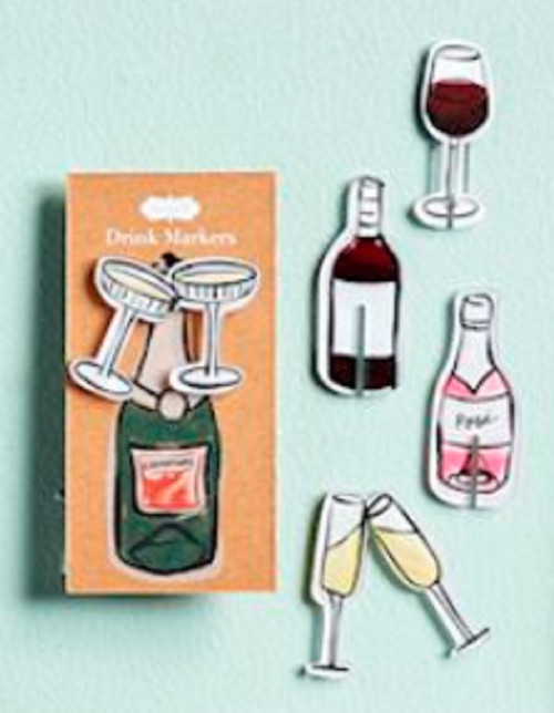 Mud Pie Acrylic Drink Markers-Wine, 5 Assortment (48600216W)