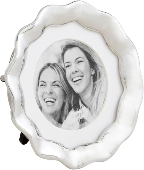Mud Pie Round Wavy Metal Mini Frame (46900667R)