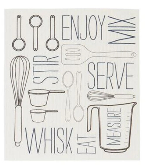 Mud Pie Bistro Dishcloth, Enjoy (42170069E)