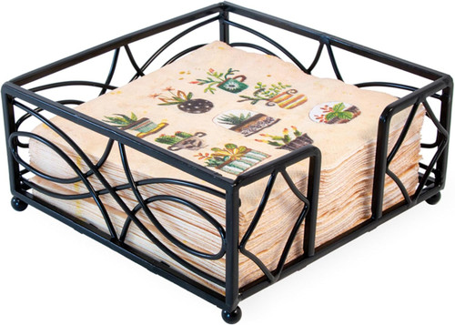 Boston International Cocktail Napkin Holder Black Caddy - Wave (BID157)