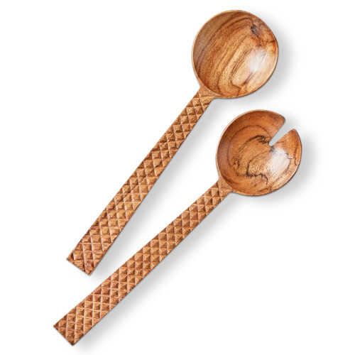 TAG Serving Utensils, Carved Handle  - Set of 2  (G20981)